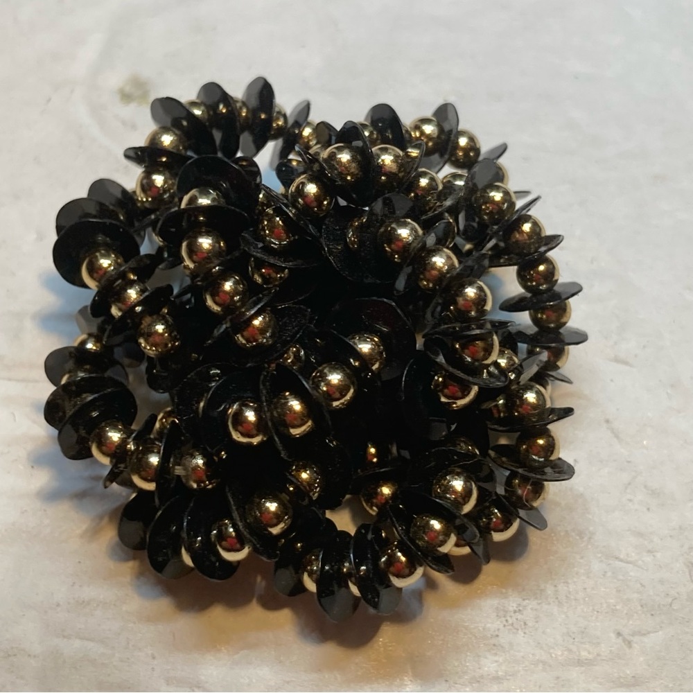 Vintage Black & Gold Shoe Clips 2 Pair - Picture 7 of 9